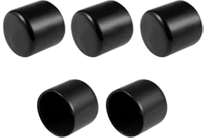 uxcell 5pcs Rubber End Caps 35mm ID Vinyl Round Tube Bolt Cap Cover Screw Thread Protectors Black