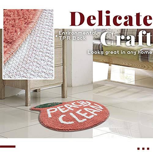 RORA Peach Bath Mat Peachy Clean Bath Mats for Bathroom Non Slip Coral