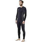 Hevto Wetsuits Men 3/2mm Neoprene Front Zip Shorty Full Wet Suit in Cold Water for Swimming Surfing Diving Keep Warm