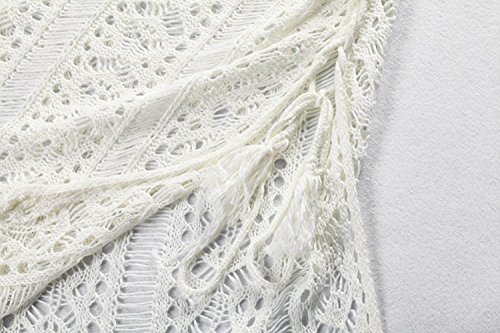 CM-Kid Womens Bikini Cover Up Lace Crochet Beachwear Summer Long Blouse - Thumbnail 6