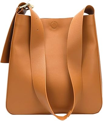 Amazon レディース ショルダーバッグ 斜めがけ 2way レザー ハンドバッグ レディース ワイドショルダーストラップ 大容量 通勤 トート バッグ 対応 ハンドバッグ 鞄 大人 おしゃれ 通学 ビジネス カジュアルトート 斜めがけ 軽い 軽量 通勤 旅行 ブラウン