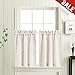jinchan Kitchen Curtains 36 Inch Length Flax Linen Small Kitchen Curtains Rod Pocket Kitchen Door Curtains Light Filtering Modern Tier Curtains for Window Treatments Coffee Curtains 2 Panels Crude