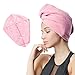 SOFTOWN Microfiber Hair Drying Towel Super Absorbent head hat for Women with Long Hair, Pink, 1 Pack, 11 x 28 inch