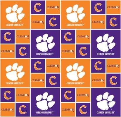 Clemson University By Sykel - 100% Cotton 44" Wide By the Yard
