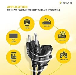 BRENDAZ Compatible Bose S1 Pro Power Cord - 3-Prong