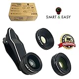 iPhone Lens Kit Includes 230° Fisheye Lens, 15X Macro Lens & 0.65X 130° Super Wide Angle Lens Clip on Cell Phone Lens Camera Lens Kits for iPhone 7, 6s,6,5s,S7,S7 Edge, S6,S6 Edge HD Camera Lens Kit