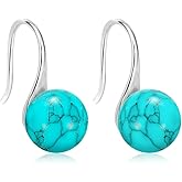 DOLIOX Genuine Gemstone Earrings for Women Drop 925 Sterling Silver Gemstone Ball Dangle Earring Jewelry for Her Wife Mother
