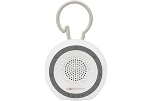 Project Nursery Portable Sound Soother for Baby, White Noise Sound Machine and Sleep Soother with 4 Natural Sounds and 2 Lullabies, Sleep Timer, Volume Control and Flexible Clip, White