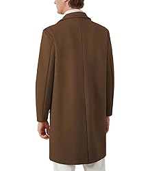 INVACHI Men's Wool Blend Coat Double Breasted Pea