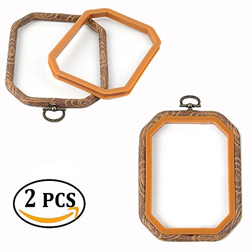 2PCS Rectangle Embroidery Hoop Cross Stitch Hoop Ring Embroidery Circle Sewing Kit Frame Craft Photo Frame