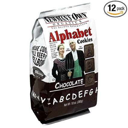 Newman's Organic alphabet cookies - chocolate 10oz (757645022507)