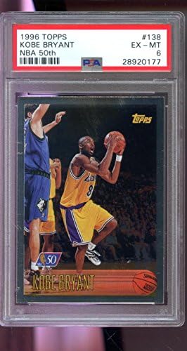 1996-97 Topps NBA 50th at 50#138 Kobe Bryant ROOKIE RC EX-MT PSA 6 Graded Card