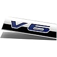 Auto Dynasty Chrome Finish Metal Emblem V6 Badge (Blue Letter)