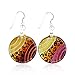 Chuvora 925 Sterling Silver Hand Blown Glass Gold Purple Orange Round Dangle Hook Earrings