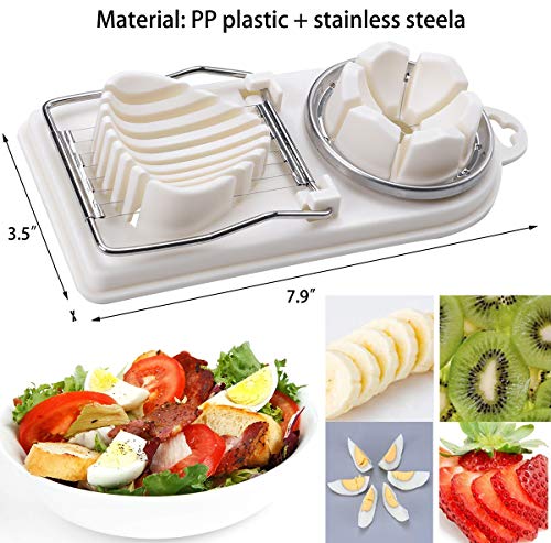 Egg Cracker Topper Set for Soft Hard Boiled Eggs Shell Removal Includes 1 Egg Cutter, 1 Egg Slicer and 4 Egg Cups
