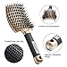 FIXBODY Boar Bristle Hair Brush - Curved & Vented & Oversize Design Detangling Hair Brush for Women Long, Thick, Curly and Tangled Hair Blow Dryer Brush (Gold)