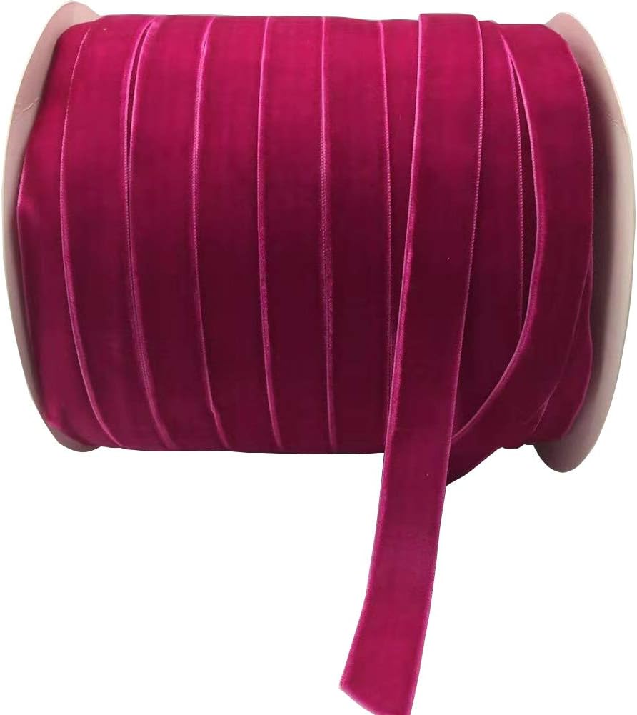10 Yards Velvet Ribbon Spool Available in Many Colors (Mauve, 5/8")