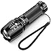 Tactical Flashlight, 800 Lumens BYBLIGHT Zoomable Flashlight, Rechargeable Cree Led Flashlight with AC Charger and 26650 Battery, Bouns Solar Power Keychain Flash Light