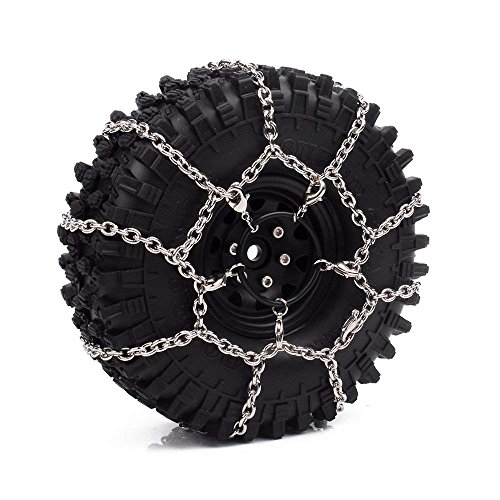 2Pcs Metal Snow Anti-Slip Tires Metal Steel Chain For 1/10 RC Rock Crawler Traxxas TRX-4 TRX4 Axial SCX10 90046