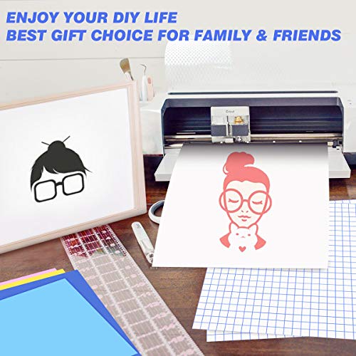 JANDJPACKAGING Transfer Tape for Vinyl 12"x 12" w/Blue Alignment Grid Vinyl Transfer Tape for Silhouette Cricut，Cameo Transfer Paper for Vinyl for Decals, Signs, Walls, Windows and Stickers 15 Sheets - Thumbnail 5