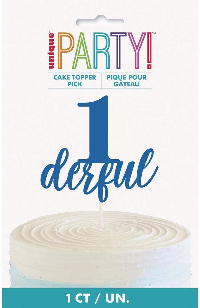 Unique Party 73309 Blue 1derful Baby Shower Cake Topper 1 Pc - Image 4
