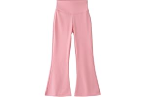Girls Flared Bell Bottom Pants High Waist Leggings Stretch Trousers Casual School Yoga Solid Everyday Comfy Fit