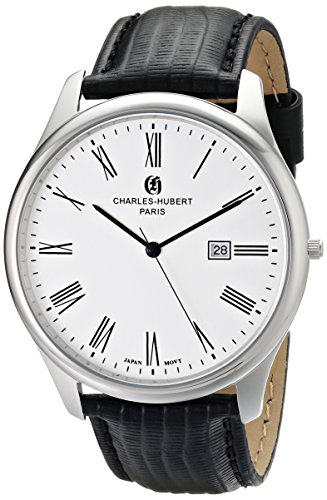 Charles-Hubert, Paris Men's 3960-W Premium Collection Analog Display Japanese Quartz Black Watch