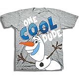 Disney Little Boys' Toddler Frozen Olaf One Cool Dude T-Shirt, Silver, 4T