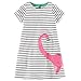 Frogwill Girls Green Dinosaur Tunic Short Sleeve Summer Casual Dress 2-7T (5T, Stripe)