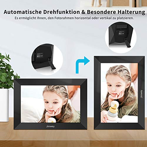 Jimwey Digitaler Bilderrahmen WLAN Elektronischer Fotorahmen WiFi mit