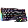 Redragon S113 Gaming Keyboard Mouse Combo Wired Mechanical LED RGB Rainbow Keyboard Backlit with Brown Switches and RGB…