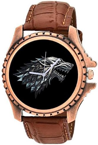 Orayan Men Game of Thrones Synthetic Leather Round Brown Analogue Wrist Watch