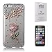 iPhone 6 Rhinestone Case Pink, Armybee(TM) Bling iPhone 6[4.7] Case Crystal Rhinestone Pink Rose Diamond Cover Skin For Girls (Fits: Apple iPhone 6 [4.7] only, Package Included: 1 HD Screen Protector Film) (Pink)
