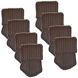 BCP 8pcs Brown Color Knitting Wool Furniture Socks/ Chair Leg Floor Protector--XL Size