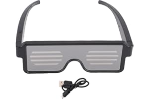 Pissente Glasses, LED Light Up USB Rechargeable with 11 Dynamic Patterns White Light for Parties Concerts Nightclub