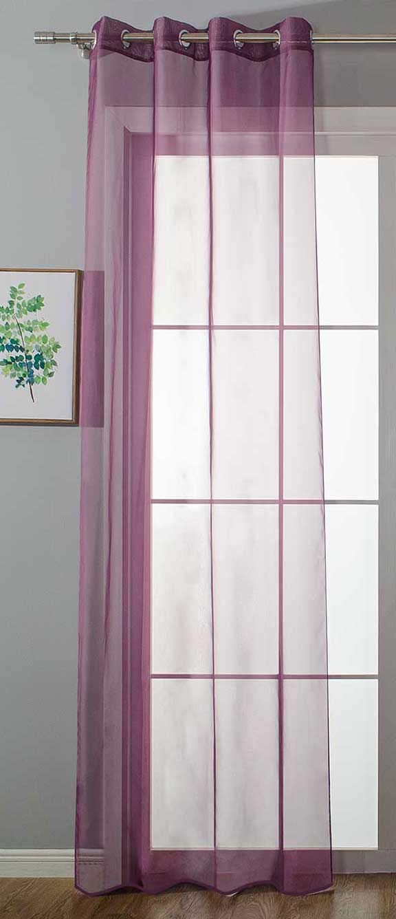 Gardinenbox Plain 20332-cn Eyelet Curtain 175 x 140 cm Purple Eyelet Curtain Eyelets Lead Tape Closure Living Room — image 1