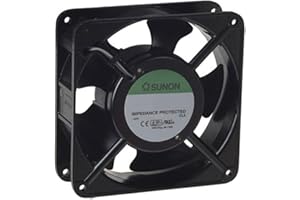 SUNON DP200A-2123XBT-R AC Fan Ball, 220 VAC, 117 CFM, Terminals, UL/CSA/TUV, 120 mm L x 120 mm W x 38 mm H