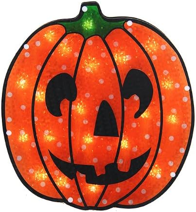 Amazon 13インチ オレンジとグリーン ライト付き ホログラフィック ジャック オー ランタン パンプキン ハロウィン 窓 シルエット キャンドル キャンドルスタンド オンライン通販