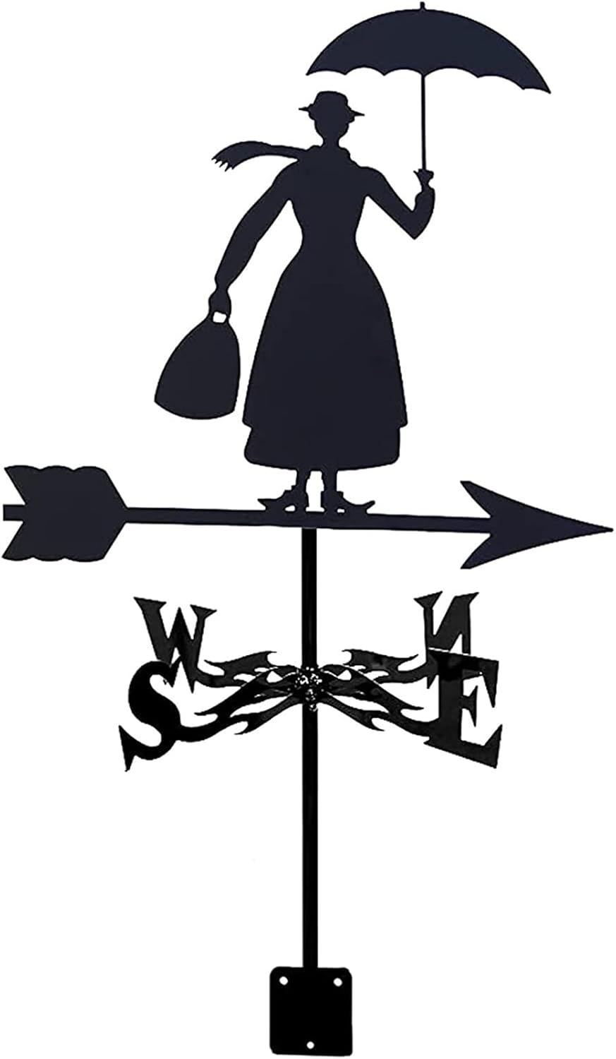 Weathervanes - Metal Weather Vane Halloween Stainless Steel Wind Vane Vintage Wind Direction Indicator for Roof Garden Patio Decoration Accessorie Weathercock