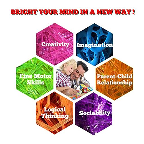 image for BrightyBright Magnetic Blocks Building Set for Kids - 64 Pc Set Intell