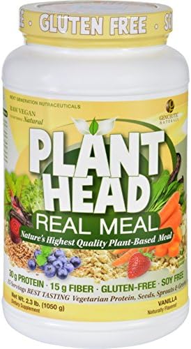 2Pack! Genceutic Naturals Plant Head Real Meal - Vanilla - 2.3 lb