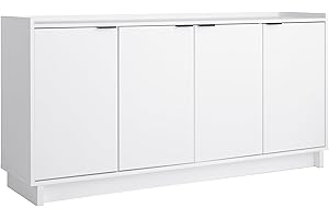 Prepac Simply Modern 4 Door Console Table with Storage, White Storage Cabinet with Doors and Shelves, Sideboard Storage Cabinet 60" W x 30" H x 16" D, WCBG-1820-1