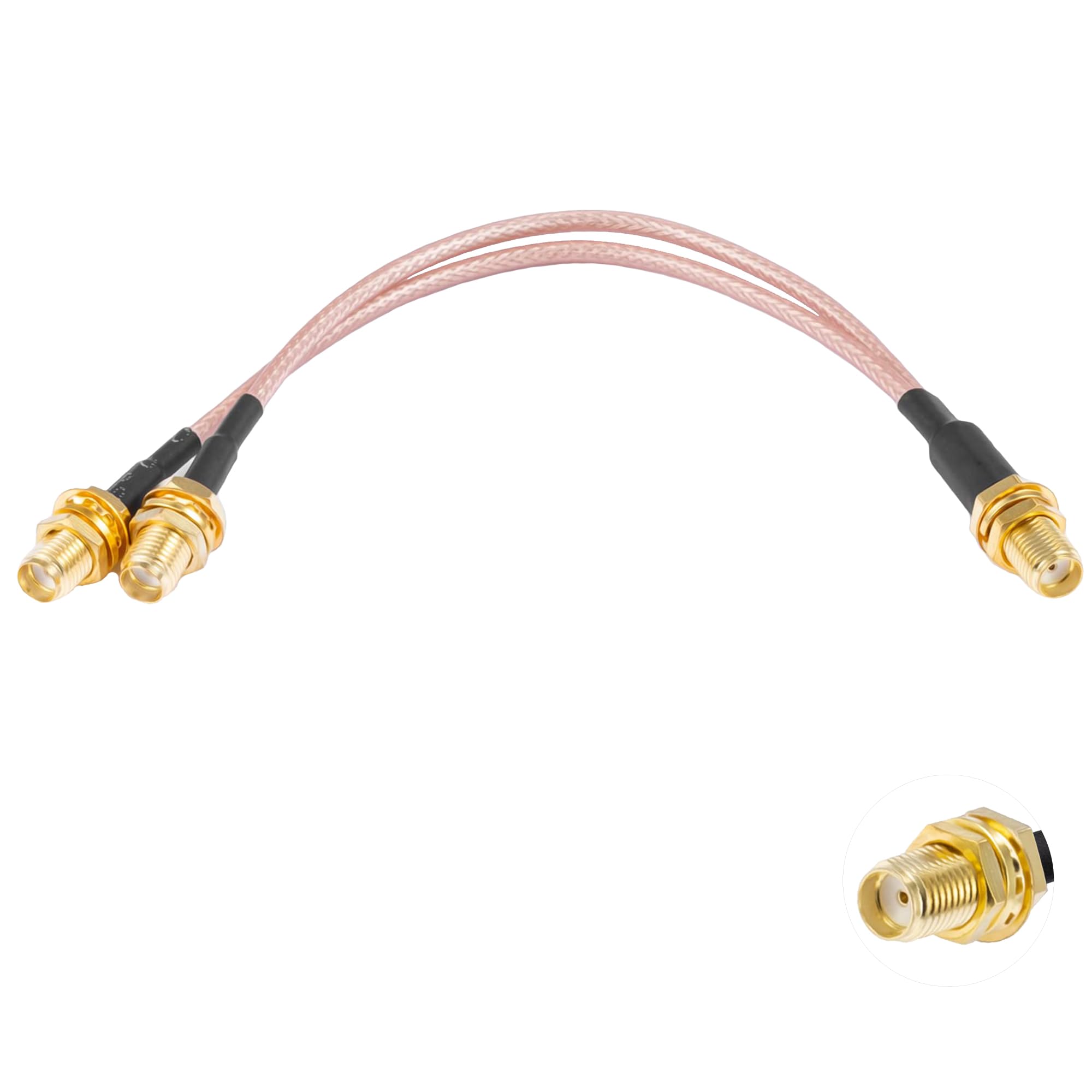 Vecys SMA Splitter Cable SMA Female to Dual Female Connector Coaxial Cable 3 Way Splitter V-Type RG316 6"/15CM for 2G 3G 4G LTE Antenna Router Gateway Modem MiFi Mobile Hotspot