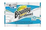 Bounty DuraTowel Select-a-Size Plus Roll Paper Towels, White, 6 Count