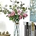 Eucalyptus Leaves Artificial leaf Artificial Greenery Silver Dollar Eucalyptus Leaf Spray in Green Artificial Greenery Holiday Greens Christmas Greenery Leaves for Wedding Party Home Decor, 25.6