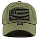 The Hat Depot Low Profile Tactical Operator with USA Flag Patch Buckle Cotton Cap (Olive)