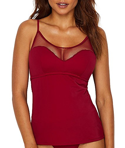 Pour Moi Glamazon Convertible Underwire Tankini Top, 38G, Red