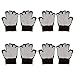Bundle Monster 4pk Anti-Slip Extra Grip Finger Tipped Knitted Black Yoga Gloves, One Size