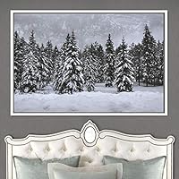 Framed Canvas Wall Art Rustic Woods Brown Dark Dramatic Forest Group Nature Photography Realism - 16x24 inches