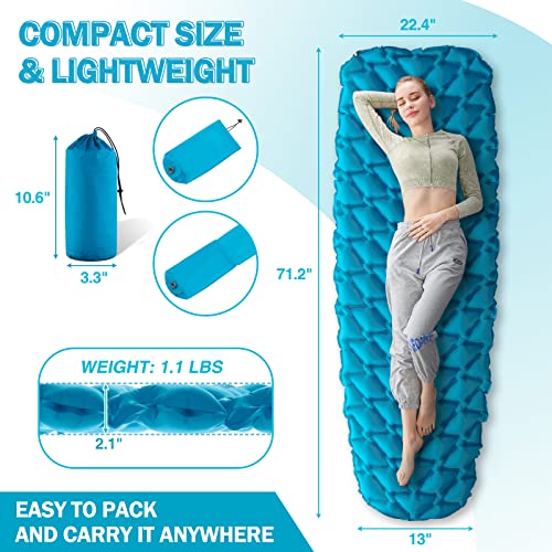 AIRELAX Sleeping pad for Camping, Ultralight and Compact Inflatable Sleeping Mat, Ultimate for